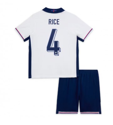 England Declan Rice #4 Hjemmebanesæt Børn EM 2024 Kort ærmer (+ korte bukser)
